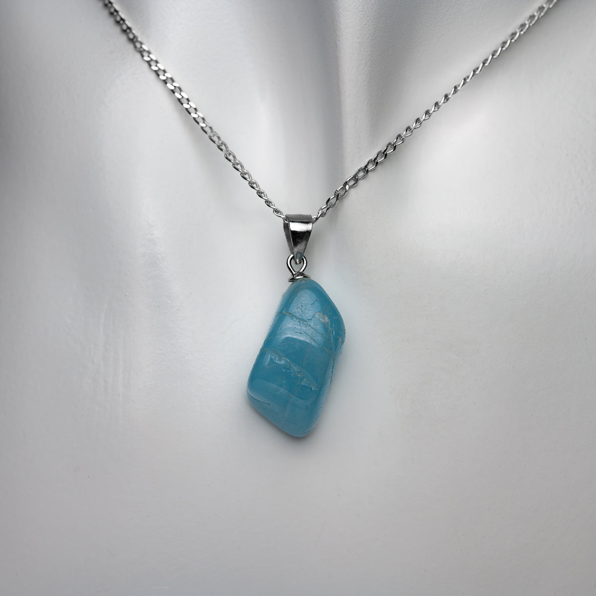 Aquamarin Anhänger mit 925 Silber Stiftöse