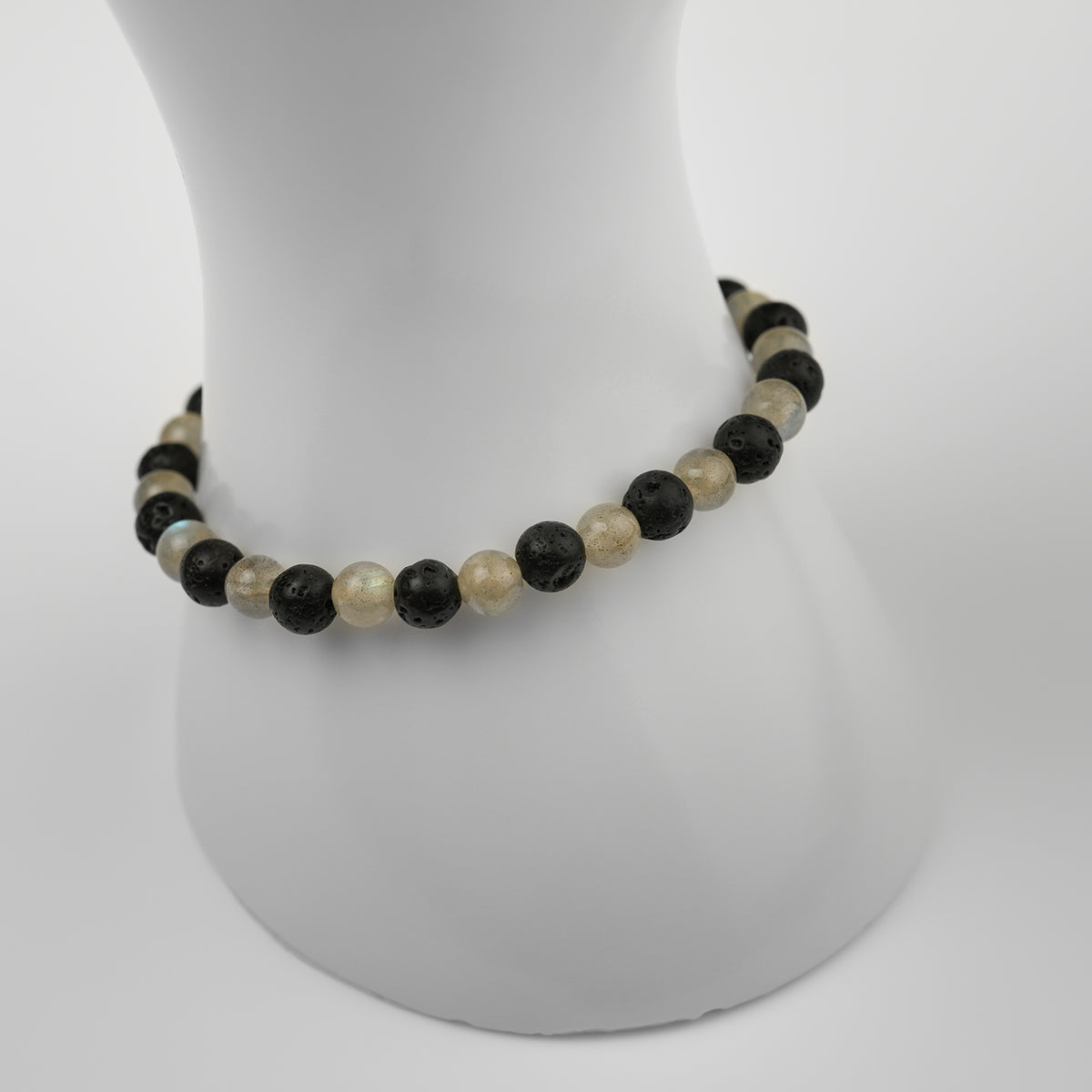 Labradorit hell Lava Armband 6mm