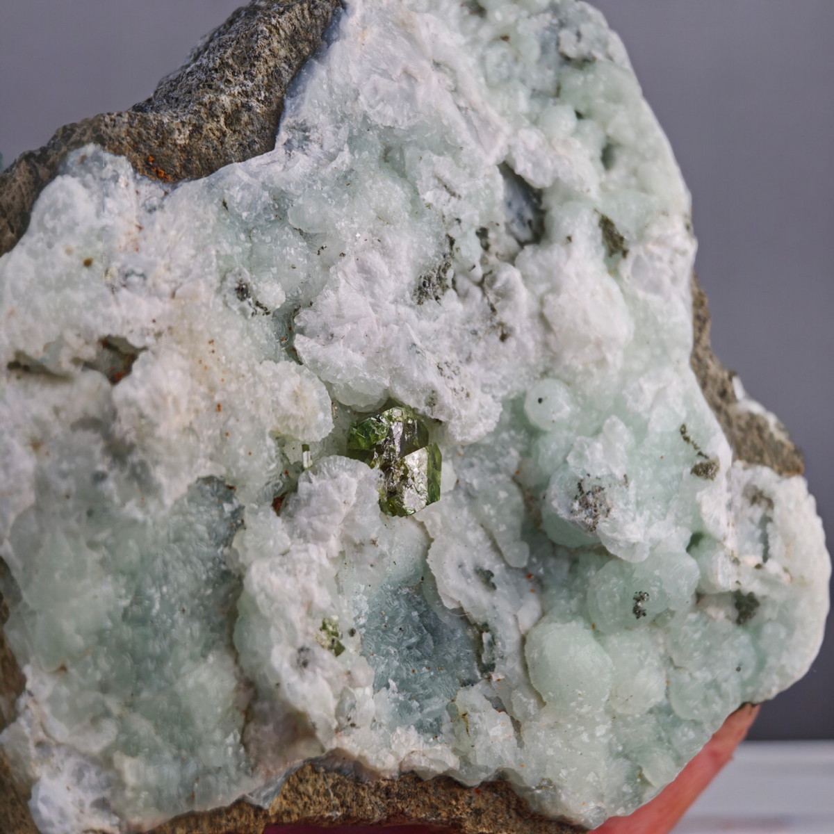 Prehnit mit Grüner Zinkblende, Steinperf Deutschland