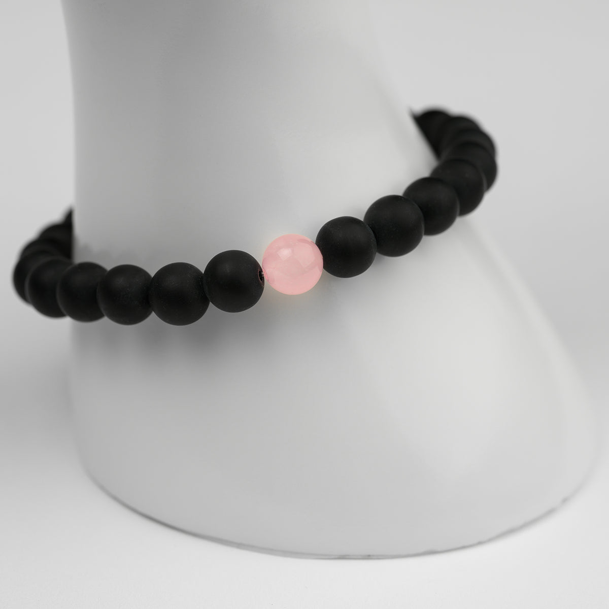 Partner Armband Set Obsidian Rosenquarz 8mm