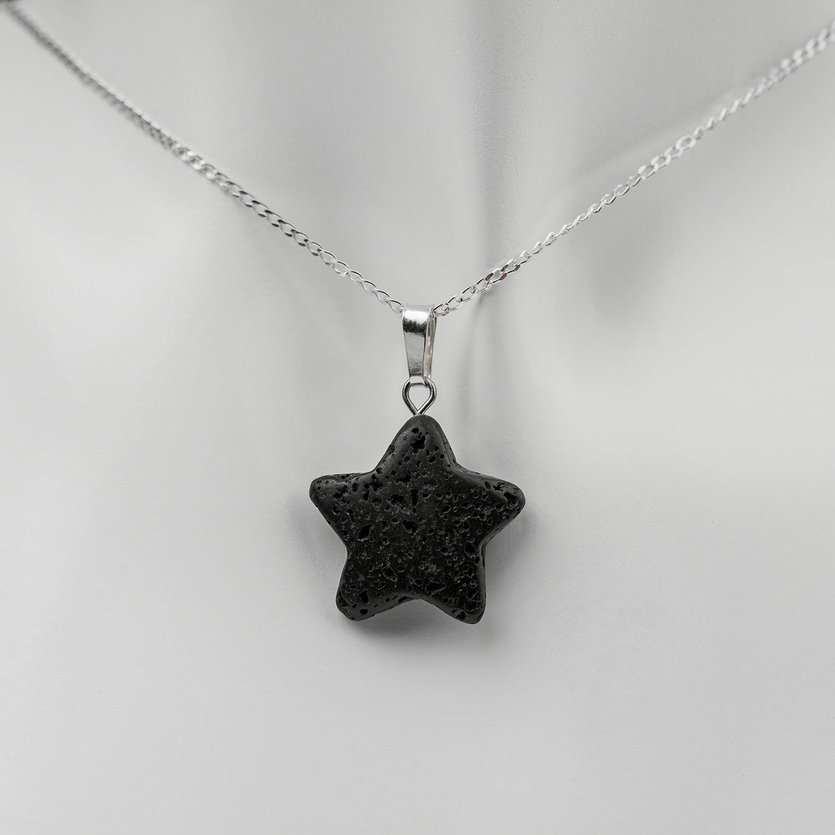 Lava Stern mit 925er Sterlingsilber Panzerkette