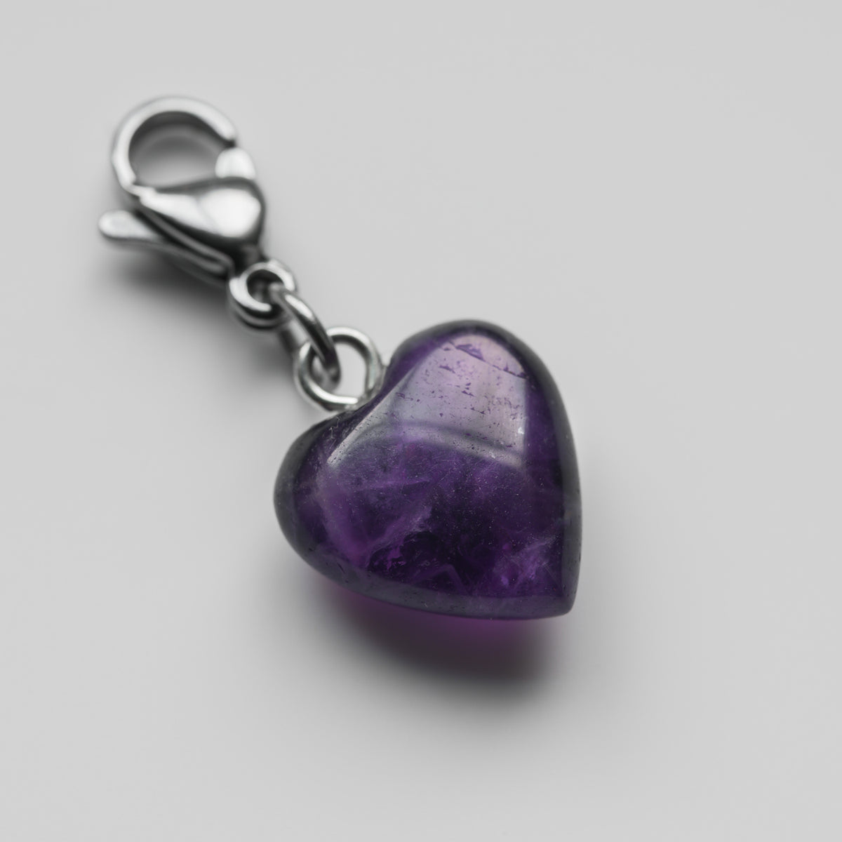 Amethyst Herz Charm Wechselanhänger