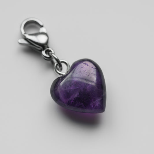 Amethyst Herz Charm Wechselanhänger