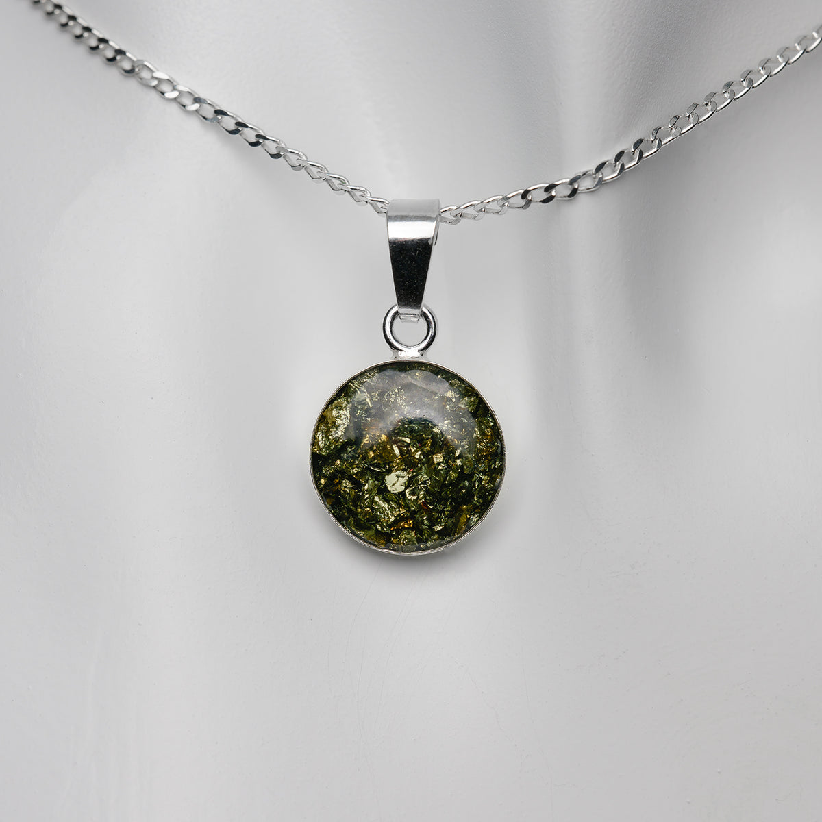 Chalkopyrit Anhänger 12mm 925er Sterlingsilber