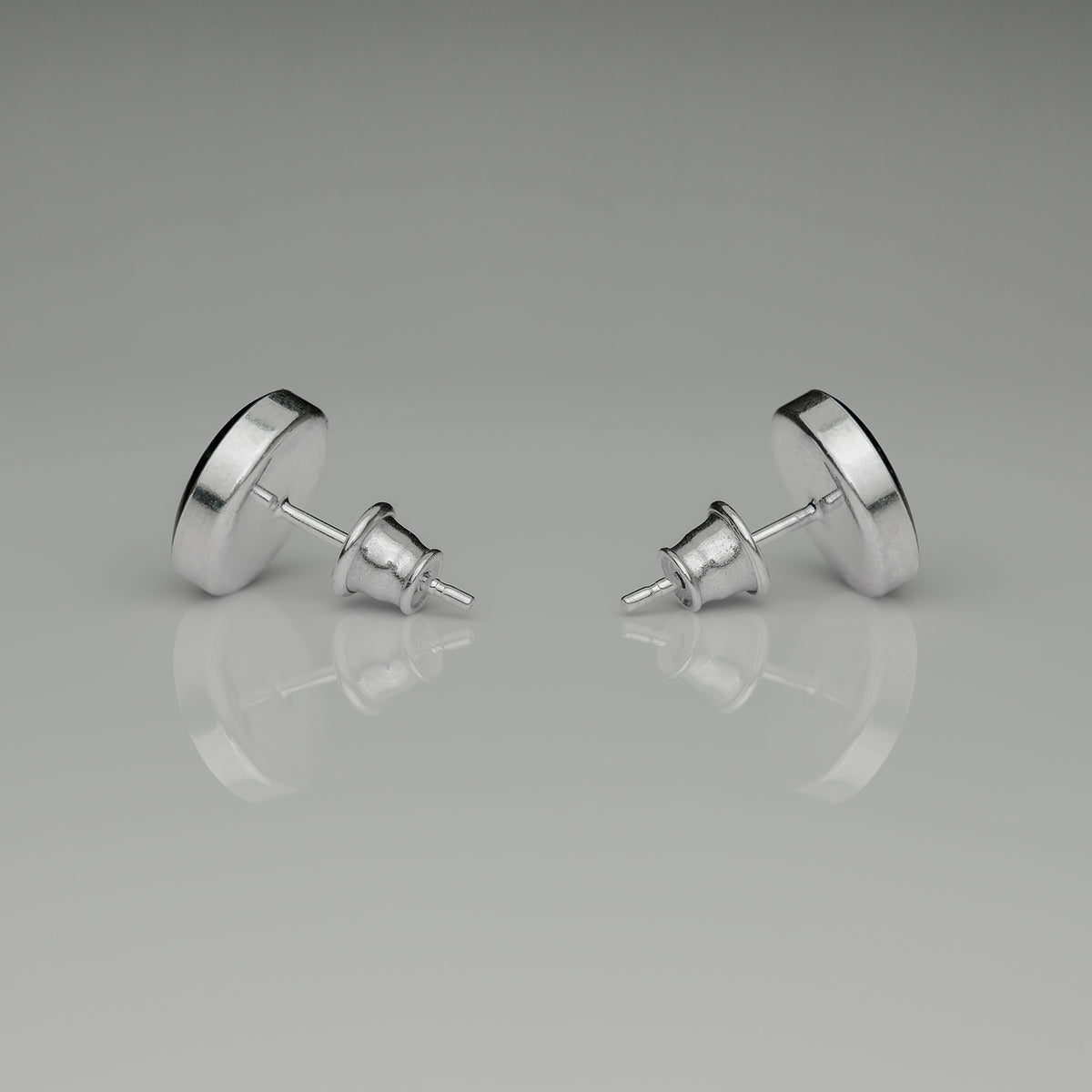 Siliziumcarbid mit 24K Blattgold 925 Sterlingsilber Ohrstecker 10mm
