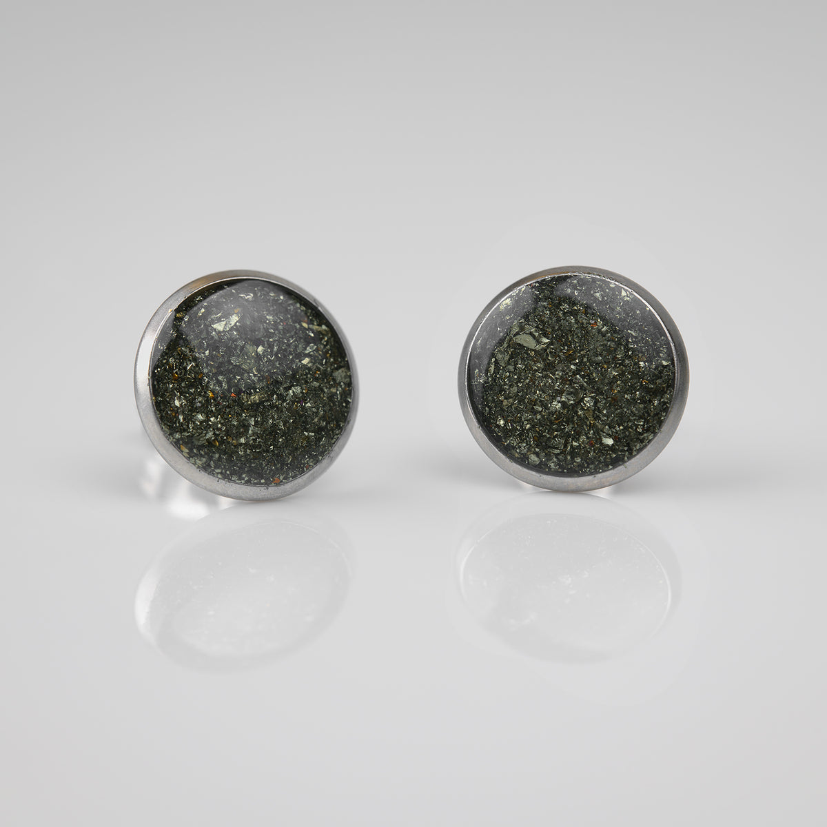 Chalkopyrit Ohrstecker 10mm Edelstahl